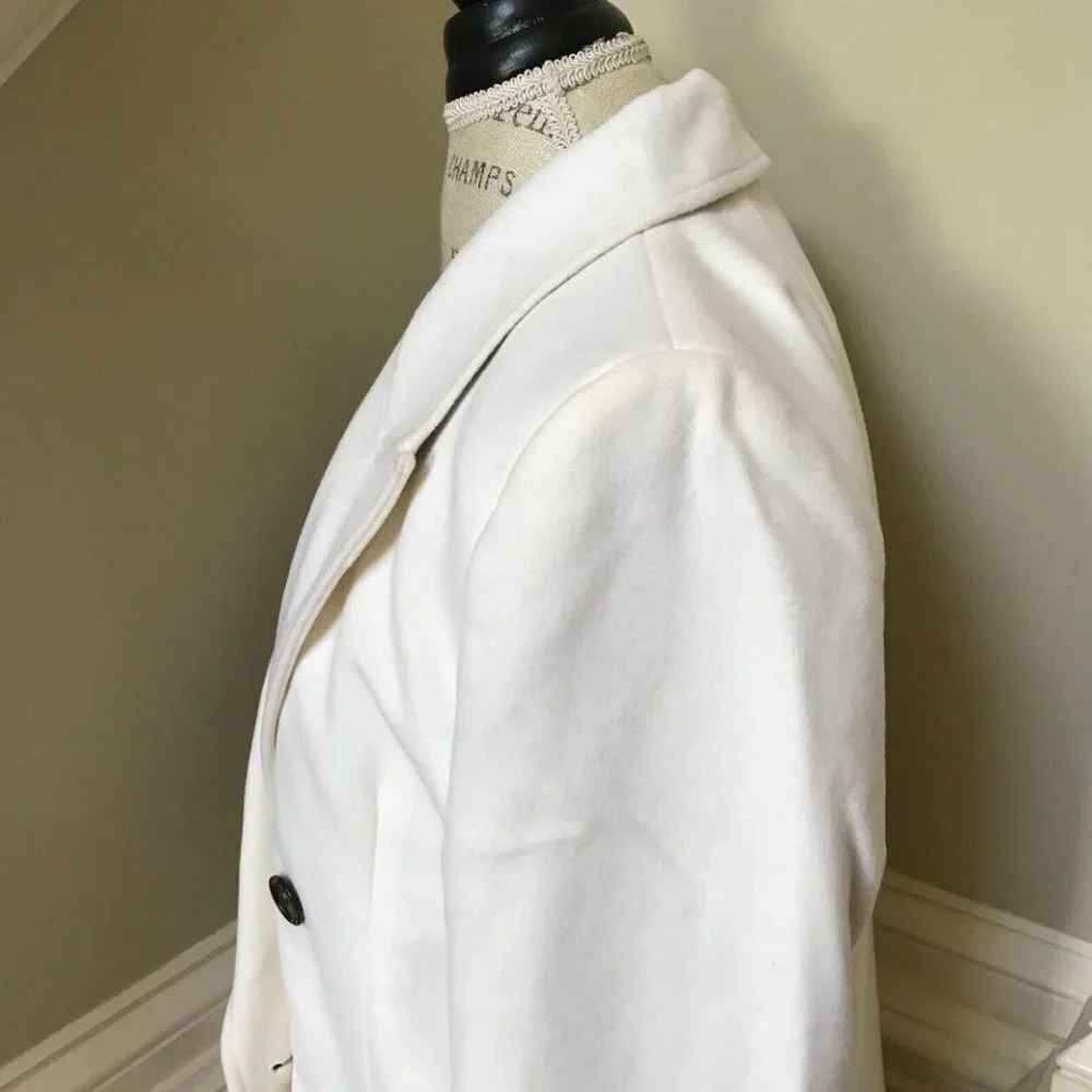 NWT JCrew Double Breasted Top Coat Womens 2 Ivory Cream Italian Cloth Wool NEW - Picture 9 of 13